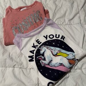 OLD NAVY Girls pink white and purple soft tee bundle